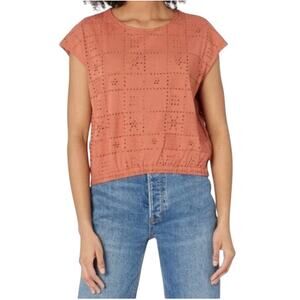 Madewell Women's Per Se Eyelet Top - Orange - Size XL